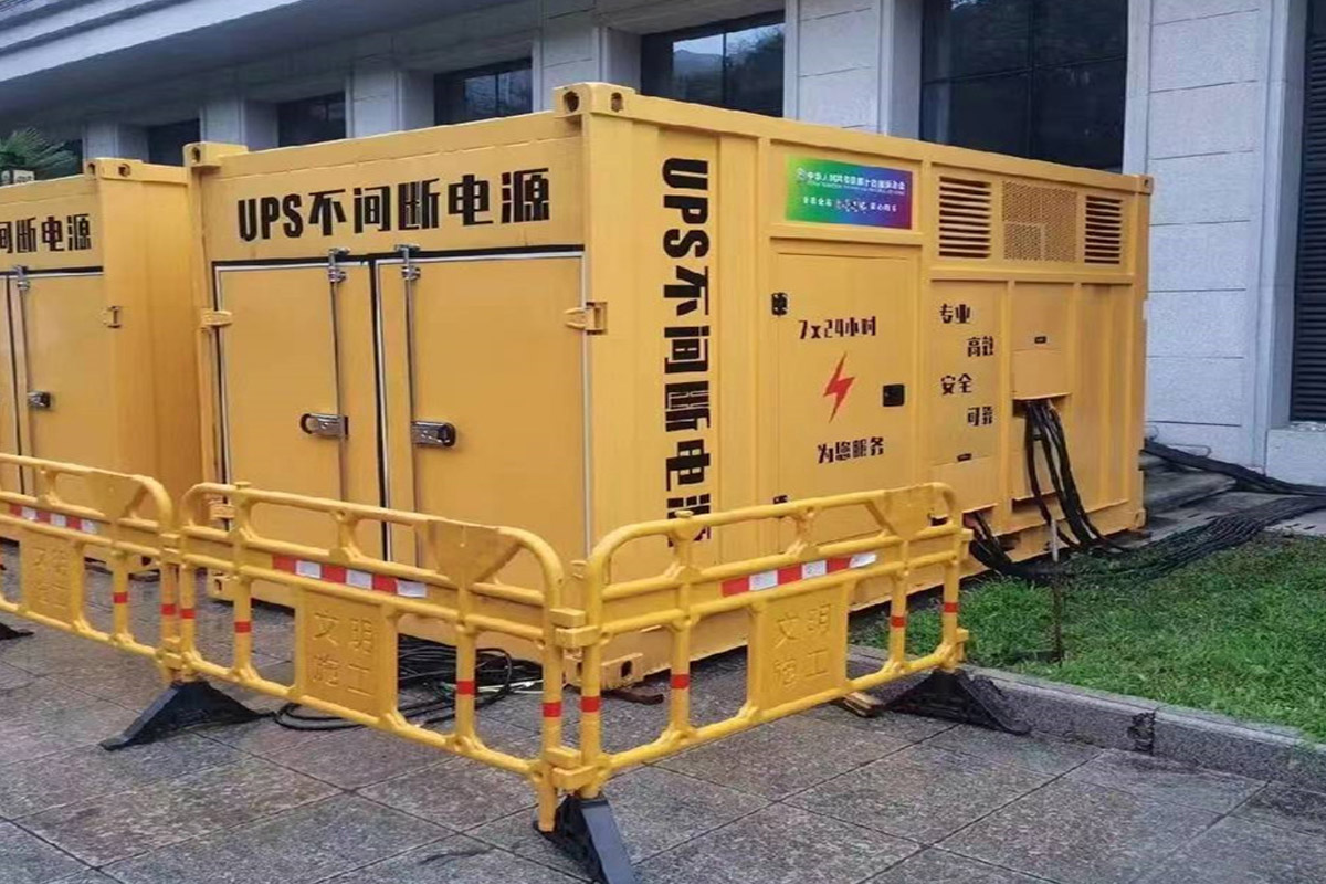紫金发电机租赁施工现场