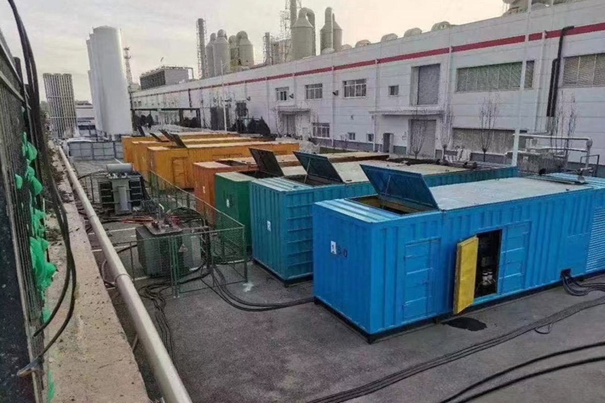 紫金发电机租赁施工现场